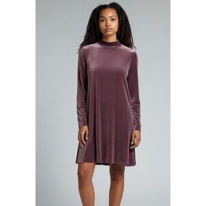 Forever 21 Lavender Crushed Velvet Mock Neck Mini Dress Womens S